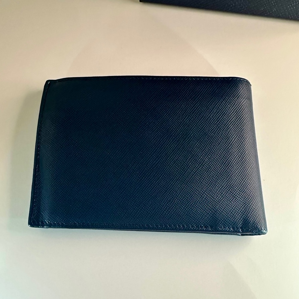 Prada 2M0002 Saffiano Leather Bifold Wallet w Coin Purse Baltico Navy – Box &COA - Picture 7 of 10
